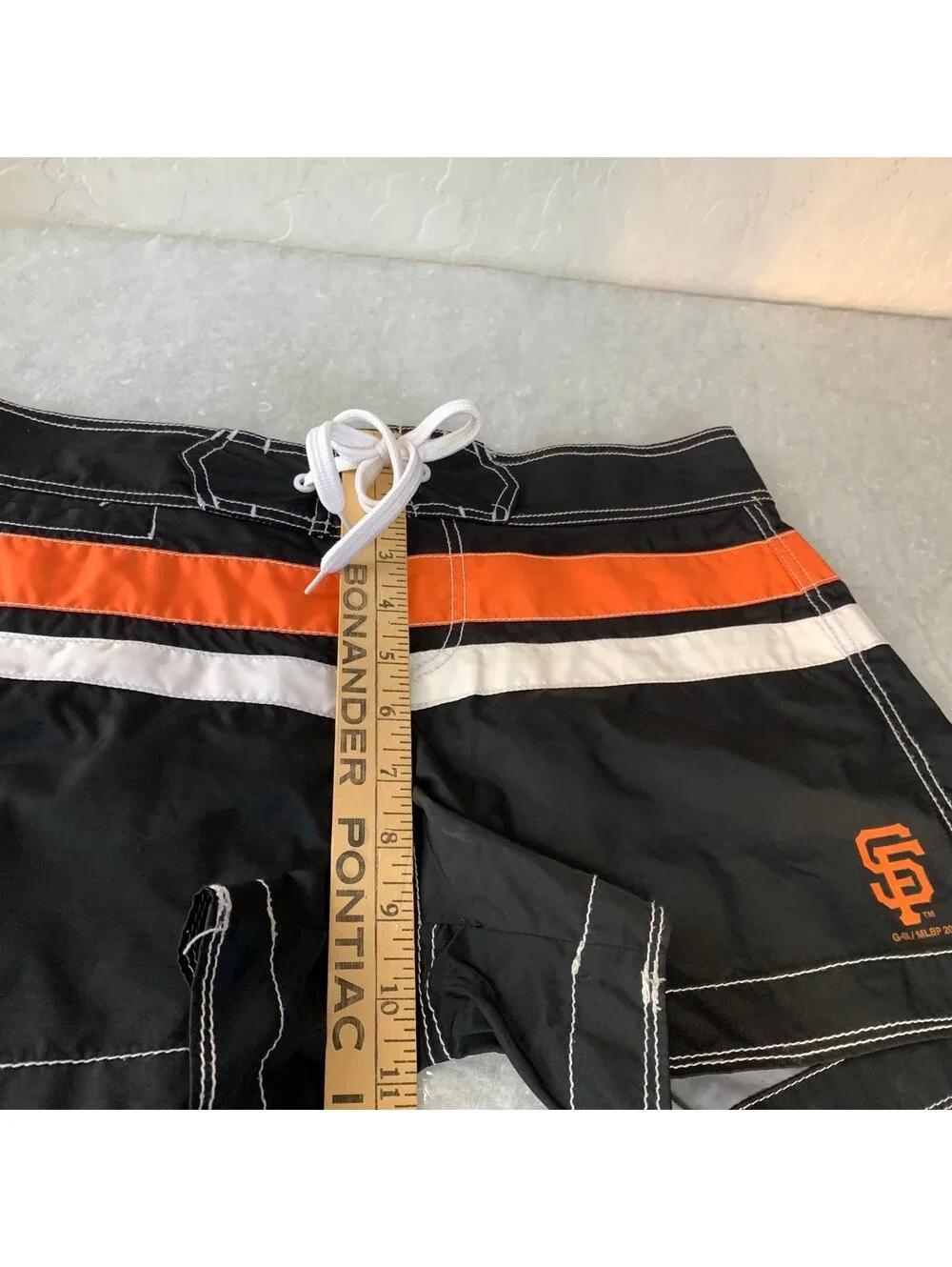 San Francisco Giants Women's M Black & Orange Embroidered Board Shorts.